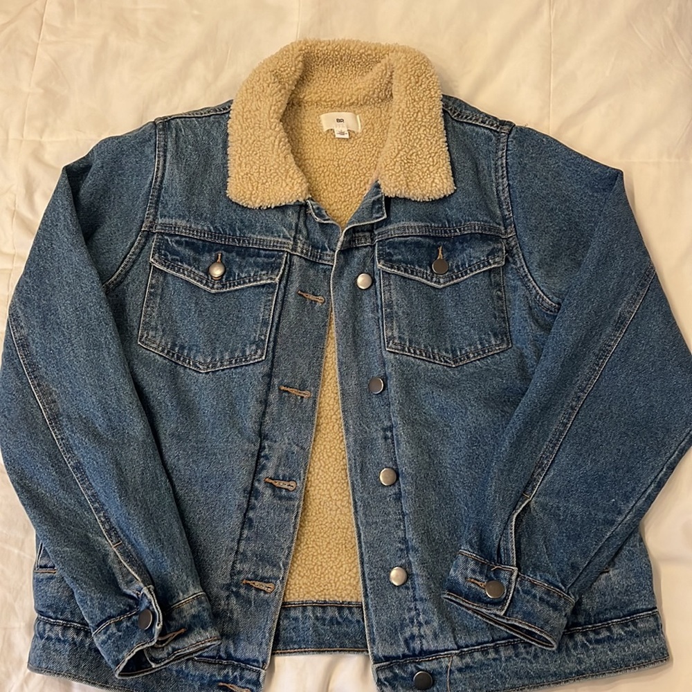 BP oversized denim jacket with faux shearling lining